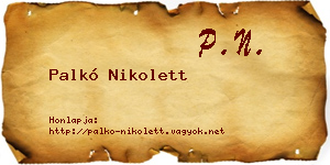 Palkó Nikolett névjegykártya