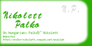 nikolett palko business card